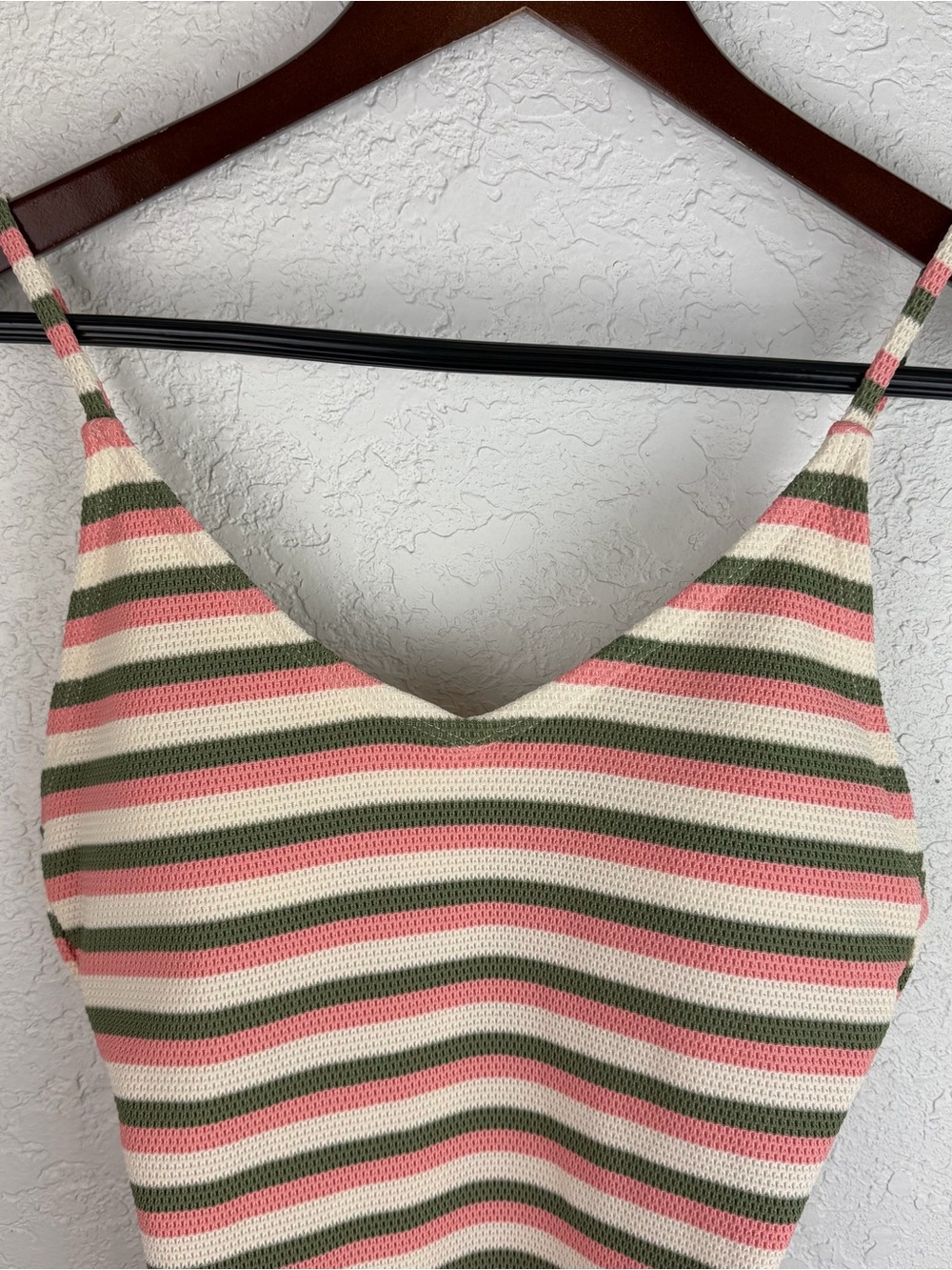 Roxy | Saidia Striped Pink & Olive One-Piece Swimsuit New - Picture 3 of 12